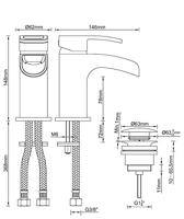 Xellanz Alegra waterval wastafelkraan met clickwaste chroom - thumbnail