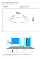 Lucide DASHER - Plafonnière Badkamer - Ø 29,3 cm - LED - 1x12W 2700K - IP44 - Bewegingssensor - Zwart - thumbnail