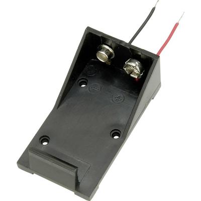 TRU COMPONENTS BH9VA Batterijhouder Aantal cellen: 1 9V (blok) Kabel