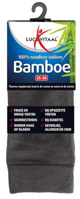 Lucovitaal Bamboe Sokken Antraciet 35-38 Lucovitaal Bamboe Sokken Antraciet 35-38