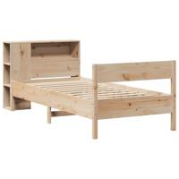 Bed met boekenkast zonder matras massief grenenhout 90x190 cm - thumbnail