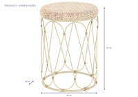 Bijzettafel DKD Home Decor Natuurlijk Metaal Crème Rotan (35 x 35 x 49 cm) - thumbnail