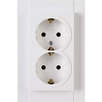 KOPP - Wandcontactdoos - Athenis HK07 - Inbouw - 1-voudig Dubbel Stopcontact - Randaarde - Helder Glans Wit - thumbnail