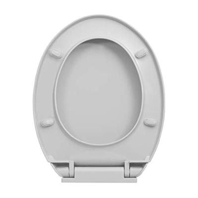Toiletbril soft-close en quick-release ovaal lichtgrijs - thumbnail
