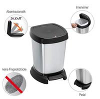 Rotho paso pedaalemmer 6l zilver/metallic - thumbnail