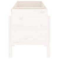 Plantenbak verhoogd 121x50x57 cm massief grenenhout wit - thumbnail