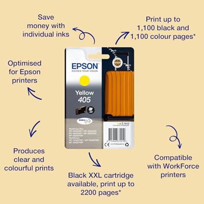 Epson inktcartridge 405, 300 pagina's, OEM C13T05G44010, geel Epson inktcartridge 405, 300 pagina's, OEM C13T05G44010, geel