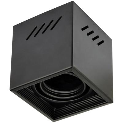 Kantelbare Vierkante Opbouwspot GU10 - Mat Zwart Aluminium - 92mm