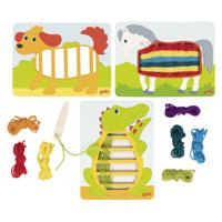 Goki houten weefpuzzels, 3st. - thumbnail