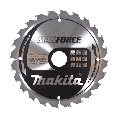 Makita Cirkelzaagblad voor Hout | Makforce | Ø 190mm Asgat 20mm 24T - B-32247 Makita Cirkelzaagblad voor Hout | Makforce | Ø 190mm Asgat 20mm 24T - B-32247