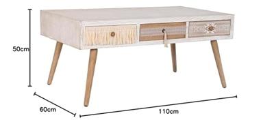 Hoofdtafel DKD Home Decor Spar Katoen (110 x 60 x 50 cm)
