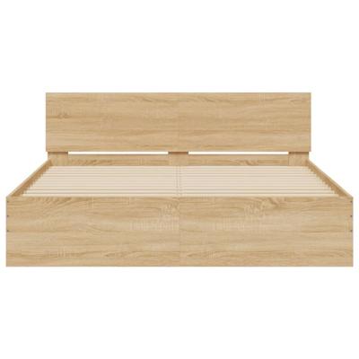 Bedframe met hoofdeinde sonoma eikenkleurig 140x190 cm