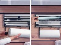 LEIFHEIT Handdoekdispenser aluminiumfolie Parat Royal 25793 Leifheit praktische wanddispenser 3 rollen met scherpe mesjes - thumbnail