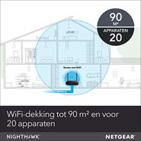 NETGEAR R6120 draadloze router AC1200 (dual-band, tot 1200 Mbps, dekking tot 90 m² en 20 apparaten, gratis Nighthawk-app, 4 10/100 Fast Ethernet-poorten en 1 USB 2.0-poort) - thumbnail