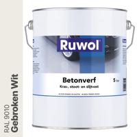 Ruwol Betonverf Gebroken Wit (RAL 9010) 5 liter - thumbnail