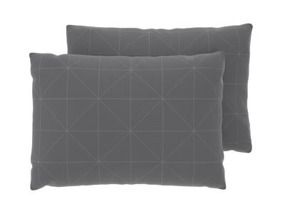 LIVARNO Set van 2 satijnen kussenslopen 60 x 50 cm (Geometrisch/antraciet)