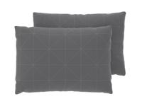 LIVARNO Set van 2 satijnen kussenslopen 60 x 50 cm (Geometrisch/antraciet) - thumbnail