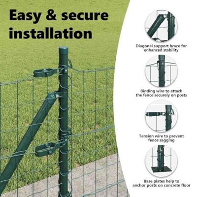 VidaXL Hek met paal groen 0,4 x 10 m staal en pvc