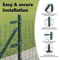 VidaXL Hek met paal groen 0,6 x 25 m staal en pvc - thumbnail