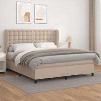 Boxspring met matras kunstleer cappuccinokleurig 160x200 cm - thumbnail