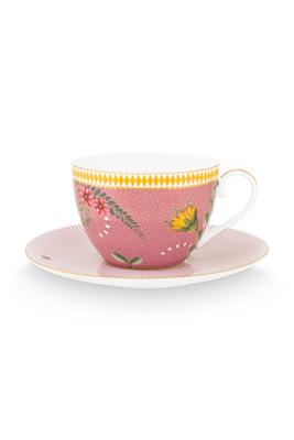Pip Studio La Majorelle Cappuccino Kop & Schotel Roze