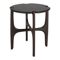 Ethnicraft Ronde Bijzettafel 'PI' Gevernist Mahoniehout, 47cm, kleur Donkerbruin - thumbnail