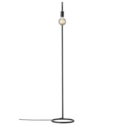 Minimalistische vloerlamp zwart met E27 fitting stekker en schakelaar 'Paco'