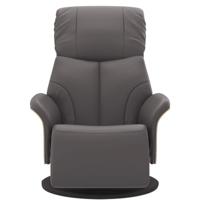 Fauteuil verstelbaar met voetensteun kunstleer grijs - thumbnail