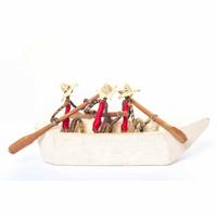 Houten Decoratie Drie Mensen in een Boot - thumbnail