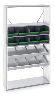 Bott Verso Stellingkast | Met 5 Legborden, 8x Box | RAL 7035 - 46003003.16 Bott Verso Stellingkast | Met 5 Legborden, 8x Box | RAL 7035 - 46003003.16