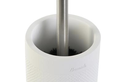 Toiletborstel DKD Home Decor 10 x 10 x 37 cm Cement Roestvrij staal Wit Toiletborstel DKD Home Decor 10 x 10 x 37 cm Cement Roestvrij staal Wit