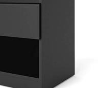 Nachtkastje Naia - 1 lade - mat zwart - Leen Bakker - thumbnail