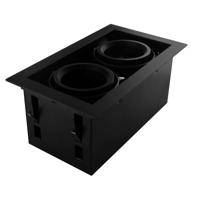Zwart armatuur inbouw 2-voudig voor LED spot 2xAR70 draaibaar en kantelbaar, wordt met zichtbare rand in het stucwerk gemonteerd - thumbnail