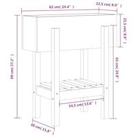 Plantenbak 62x30x69 cm massief grenenhout honingbruin - thumbnail