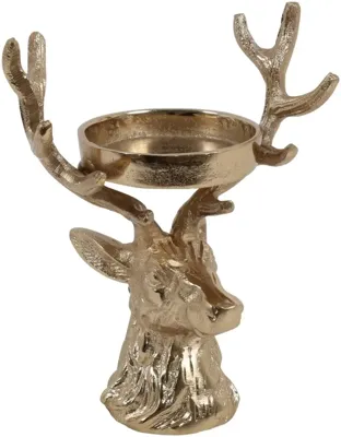 Countryfield kandelaar metaal hert xari 9x16x22cm goud