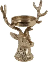 Countryfield kandelaar metaal hert xari 9x16x22cm goud - thumbnail