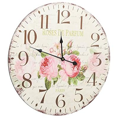 VidaXL Wandklok vintage stijl 60 cm bloemen VidaXL Wandklok vintage stijl 60 cm bloemen