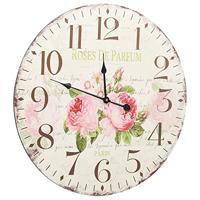 VidaXL Wandklok vintage stijl 60 cm bloemen - thumbnail