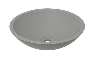 Mueller Mira wastafel solid surface rond 43x13cm betonlook Mueller Mira wastafel solid surface rond 43x13cm betonlook