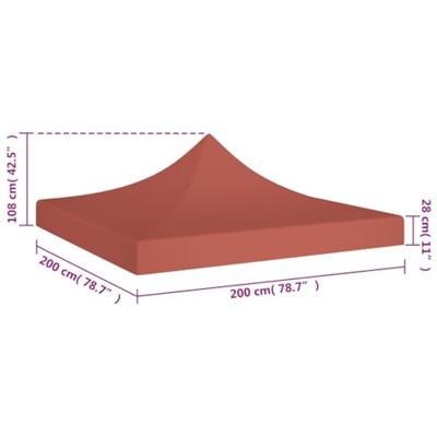 VidaXL Partytentdak 270 g/m² 2x2 m terracotta