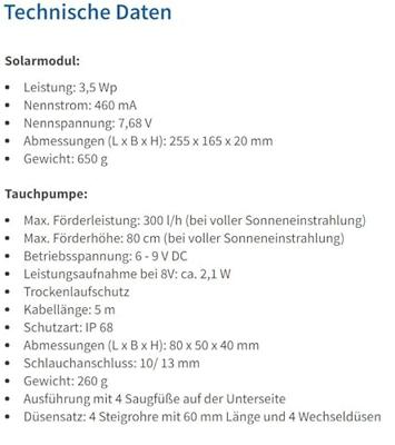 Esotec 101769 Palermos S Pompset op zonne-energie - thumbnail