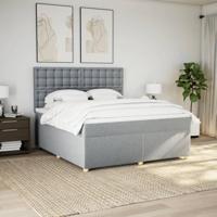 Boxspring met matras stof lichtgrijs 180x200 cm - thumbnail