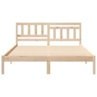 Bedframe met hoofdeinde Bruin 150 x 200 cm Massief grenenhout - thumbnail