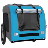 VidaXL Hondenfietstrailer oxfordstof en ijzer blauw en grijs - thumbnail