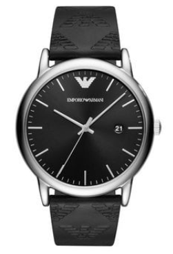 Horlogeband Armani AR80012 Leder Zwart 22mm