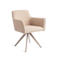 Jesper Home Draaibare Eetkamerstoel 'Hofu' Turn Beige, kleur Wild Walnut - thumbnail
