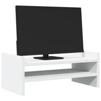 Monitorstandaard 50x27x20 cm bewerkt hout wit - thumbnail