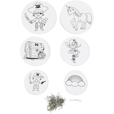 Creativ Company Mobielen met motief, d 12+15+18 cm, 300 gr, wit, 20 set/ 1 doos