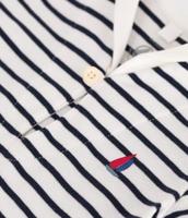 Combicourte baby met trui-kraag PETIT BATEAU in gestreept katoen marineblauw - thumbnail