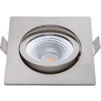 EcoDim - LED Spot - Inbouwspot - ED-10027 - 5W - Waterdicht IP54 - Dimbaar - Dim to Warm - Warm Wit 2000K-3000K - Geborsteld Nikkel - Aluminium - Vierkant - Kantelbaar - thumbnail